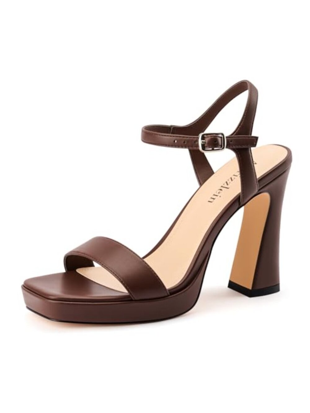 Platform Chunky High Heel Sandals Faux Leather Ankle Strap